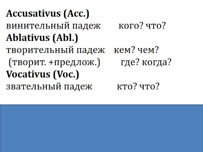 Accusativus (Acc.)        винительный падеж   